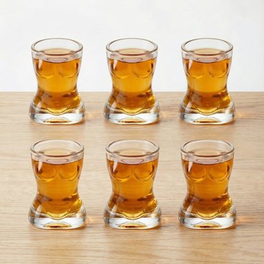 SET VASOS SHOT SILUETA FEMENINA VIDRIO 45ML – 6 UND