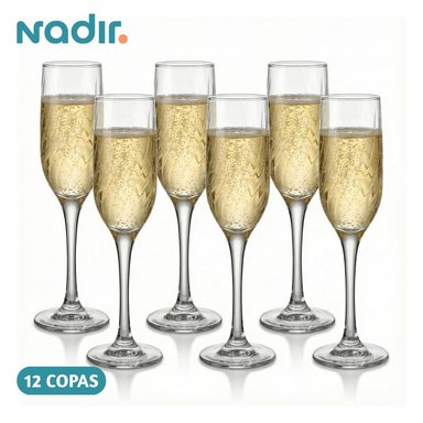 SET DE 12 COPAS DE CHAMPAGNE 195ML NADIR FIORE