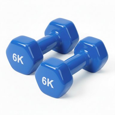 PAR DE MANCUERNAS HEXAGONALES 6KG DE NEOPRENO AZUL