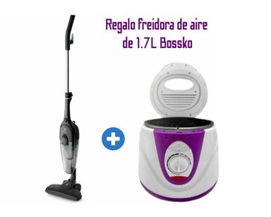 STK12 ASPIRADORA VERTICAL POWERSPEED 1000W NEGRO + FREIDORA 1200W BOSSKO 1.7L