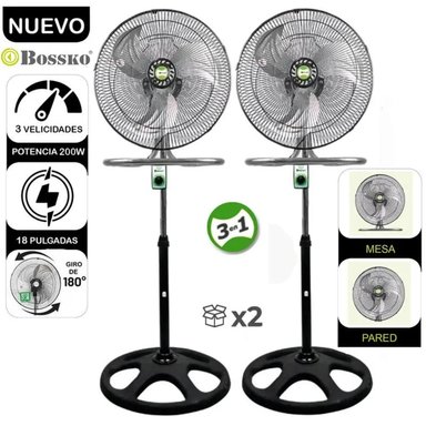 VENTILADOR PEDESTAL 3 EN 1 DE 18″ 200 W BK-8218VI/NG CAJA DE 2U