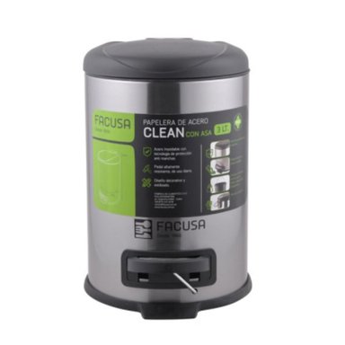 PAPELERA 3LT CLEAN C/ASA - 984150301