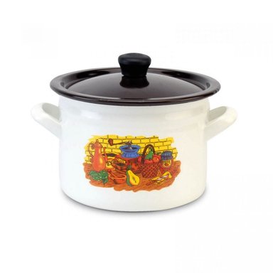 OLLA ACERO VITRIFICADO RECTA DECORADO N°18