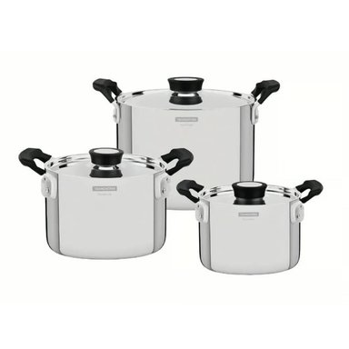 JGO BATERIA DE COCINA GRANO COMPACT 6 PZAS T/AC. MANGO BAK