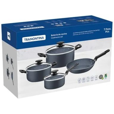 JUEGO DE OLLAS TRAMONTINA MAX AZUL 7PZAS