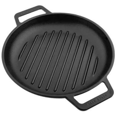 SARTEN HIERRO FUNDIDO RED.PRECURADO DOBLE ASA GRILL 10/25 CM - VICTORIA