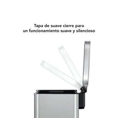 PAPELERA CON PEDAL DE ACERO INOXIDABLE 20L (33.3X42 CM) - 2