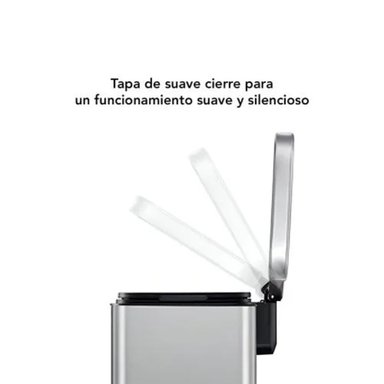 PAPELERA CON PEDAL DE ACERO INOXIDABLE 12L (27.2X39 CM) - 2