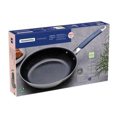 SARTÉN DE ACERO INOXIDABLE Y ALUMINIO CON CERÁMICA ROMAGNA NEGRO 20 CM