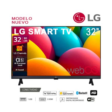 TV LED LG 32″ SMART TV Α5 GEN6 – 32LR600BPSC, CONECTIVIDAD WI-FI, HDMI Y USB