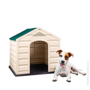 CASA PARA MASCOTAS TAMAÑO PEQUEÑO 13188-XP – DISEÑO MODERNO TAUPE CON VERDE