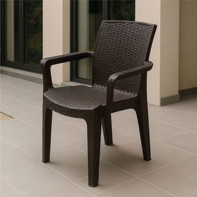 SILLA TERRA ESTILO RATÁN 3052025 – ESTRUCTURA FIRME CON APOYABRAZOS Y ACABADO MODERNO - 2