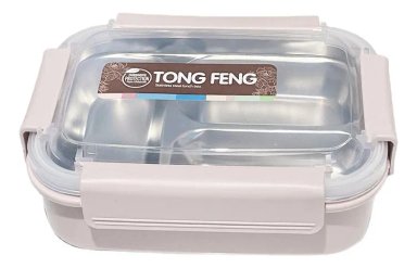 TAPER DE ACERO INOXIDABLE 3 COMPARTIMENTOS TAPA HERMÉTICA MELÓN