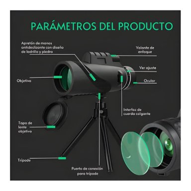 TELESCOPIO MONOCULAR SANCI SC-W015 10X42 VISIÓN CLARA Y PORTÁTIL - 6
