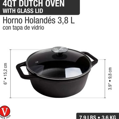 OLLA HIERRO FUNDIDO ESMALTADO 38 LITROS TIPO HORNO HOLANDES CON TAPA - 3