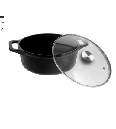 OLLA HIERRO FUNDIDO ESMALTADO 38 LITROS TIPO HORNO HOLANDES CON TAPA - 5