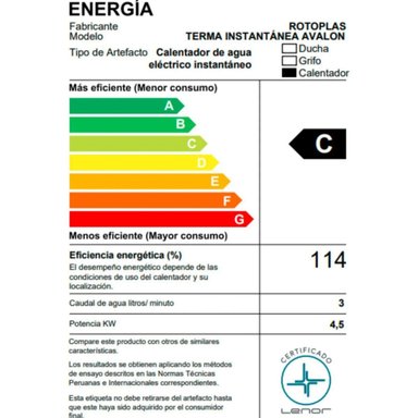 RAPIDUCHA ELECTRICA ROTOPLAS AVALON USO DOMESTICO - 4