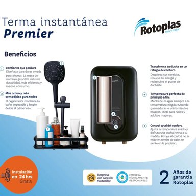 RAPIDUCHA ELECTRICA ROTOPLAS PREMIER 5500W PARA DUCHA - 5