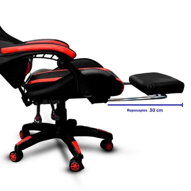 SILLA GAMER ROJO DP PRO-LB LUZ RGB BLUETOOTH MASAJEADOR NEGRO - 3