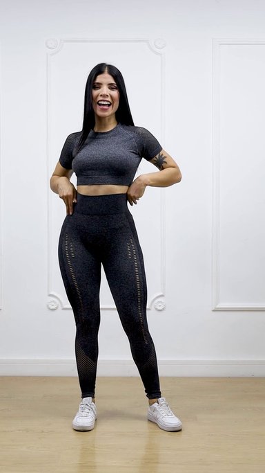 CONJUNTO MUJER DEPORTIVO MANGA CORTA GYM