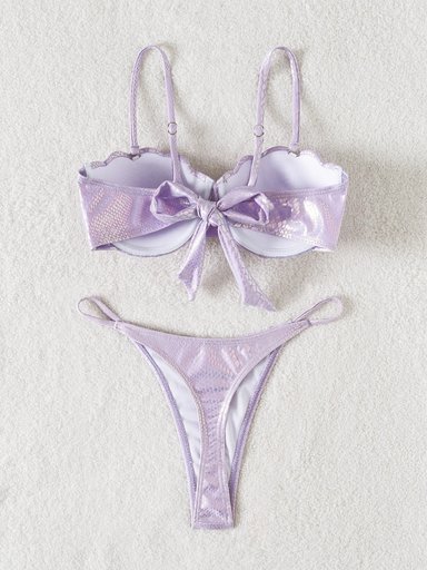 BIKINI PUSH UP MUJER DISEÑO CONCHA BRILLANTE - 3
