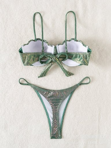 BIKINI PUSH UP MUJER DISEÑO CONCHA BRILLANTE - 3