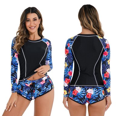 TRAJE DE BAÑO 2 PIEZAS POLO MANGA LARGA + SHORT - 4