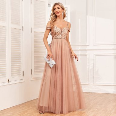 VESTIDO DE GALA MUJER FIESTA BODA MUY ELEGANTE - 1