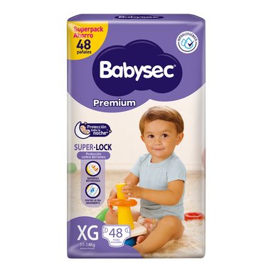 PAÑALES INFANTILES BABYSEC PREMIUM TALLA XG 48 UN - 2