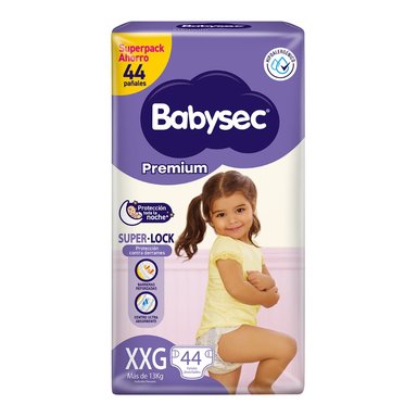 PAÑALES INFANTILES BABYSEC PREMIUM TALLA XXG 44 UN - 2