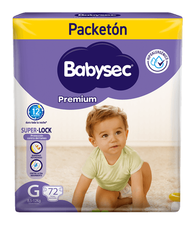 PAÑALES INFANTILES BABYSEC PACKETÓN PREMIUM TALLA G 72 UN - 2