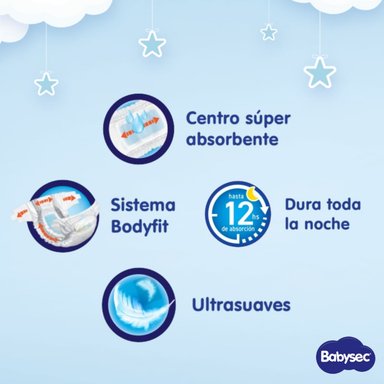 PACK 3 PAÑALES INFANTILES BABYSEC SUPER PREMIUM TALLA P 56 UN - 2