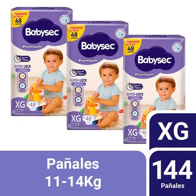 PACK 03 PAÑAL BABYSEC PREMIUM TALLA XG 48 UN