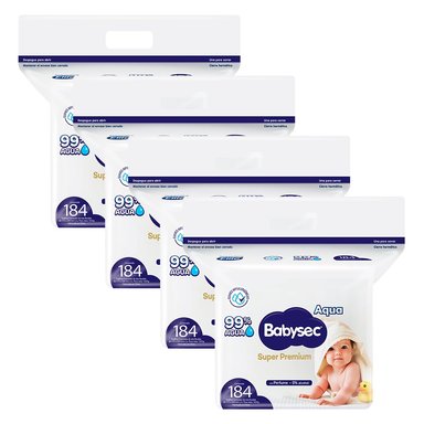 PACK 04 TOALLAS HÚMEDAS BABYSEC SUPER PREMIUM 184 UN - 2