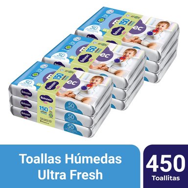 PACK 03 TOALLAS HÚMEDAS BABYSEC ULTRASEC 150 UN