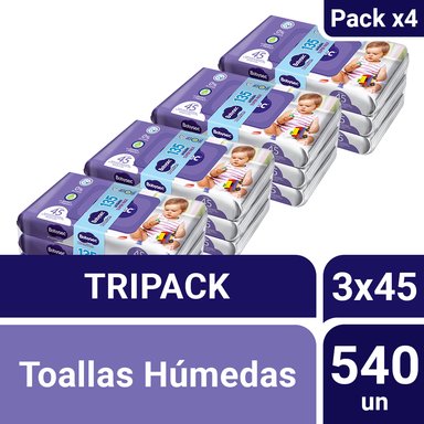 PACK 04 TOALLAS HÚMEDAS BABYSEC PREMIUM 135 UN