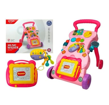 ANDADERA CON LUCES Y MUSICA PARA BEBE ROSADA - 2