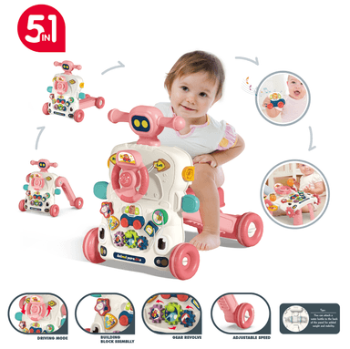 ANDADERA 5 EN 1 MULTIFUNCIONAL EN ROSADO