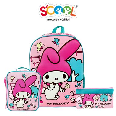 SET MOCHILA SCOOL  OFICIO 3D MY MELODY - 1