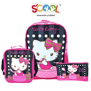 SET MOCHILA OFICIO DE HELLO KITTY ESCARCHADO - 1