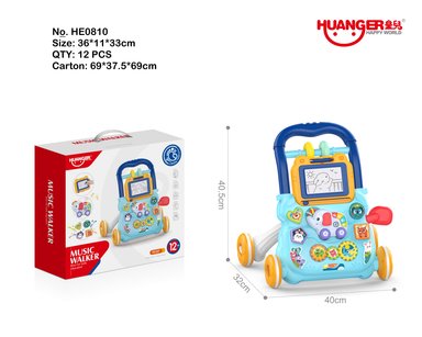 CAMINADOR MUSICAL ELEFANTE AZUL PIZARRA MÁGICA HE0810