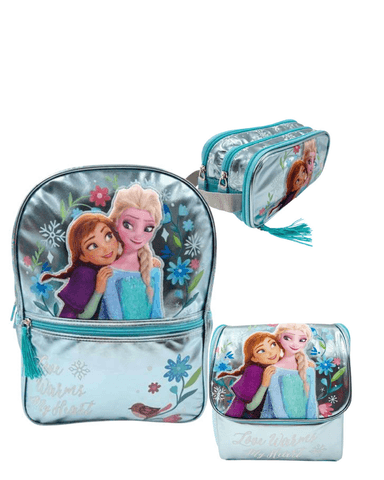 MOCHILA ESCOLAR DE FROZEN CON CARTUCHERA Y LONCHERA OFICIO - 1