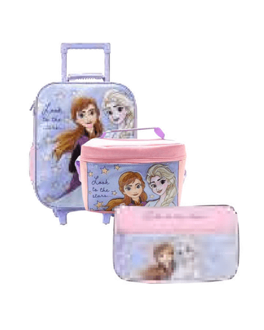 MALETA ESCOLAR DE FROZEN  CON CARTUCHERA Y LONCHERA OFICIO - 1