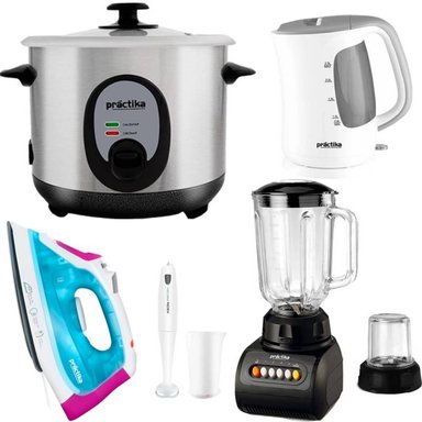 PLANCHA PRACTIKA A VAPOR ARROCERA POM-1K HERVIDOR ELÉCTRICO LICUADORA