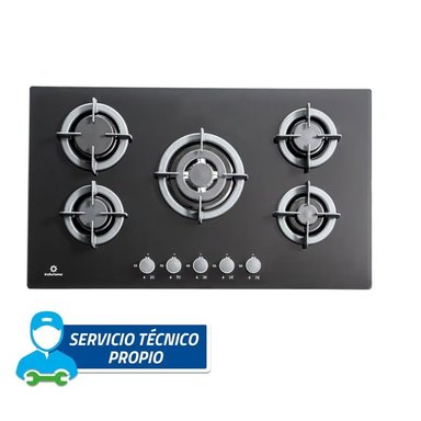 COCINA INDURAMA EMPOTRABLE A GAS 5 HORNILLAS EGI- NEGRO 905VDNE