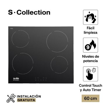ENCIMERA SOLE SCOLLECTION VITROCERÁMICA 60CM 4 HORNILLAS