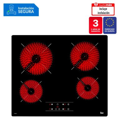 COCINA EMPOTRABLE TEKA ELÉCTRICA VITROCERÁMICA 4 QUEMADORES TB 6415 NEGRO