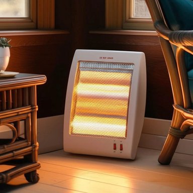 CALEFACTOR ELÉCTRICA RECCO 800W HALÓGENA COMPACTA BLANCA NSB-80L4