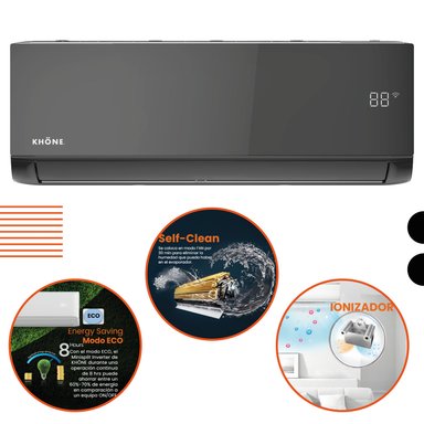 AIRE ACONDICIONADO SPLIT KHÖNE INVERTER BLACK EDITION 18,000 BTU/H SPLIT - 2