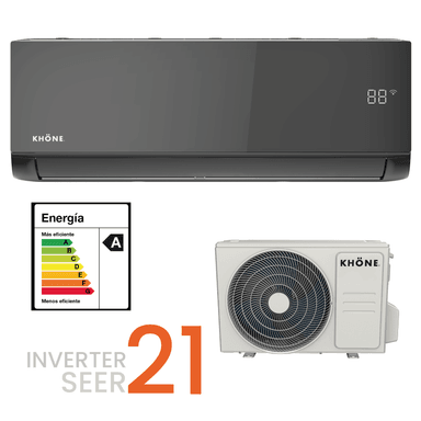 AIRE ACONDICIONADO SPLIT KHÖNE INVERTER BLACK EDITION 24,000 BTU/H SPLIT